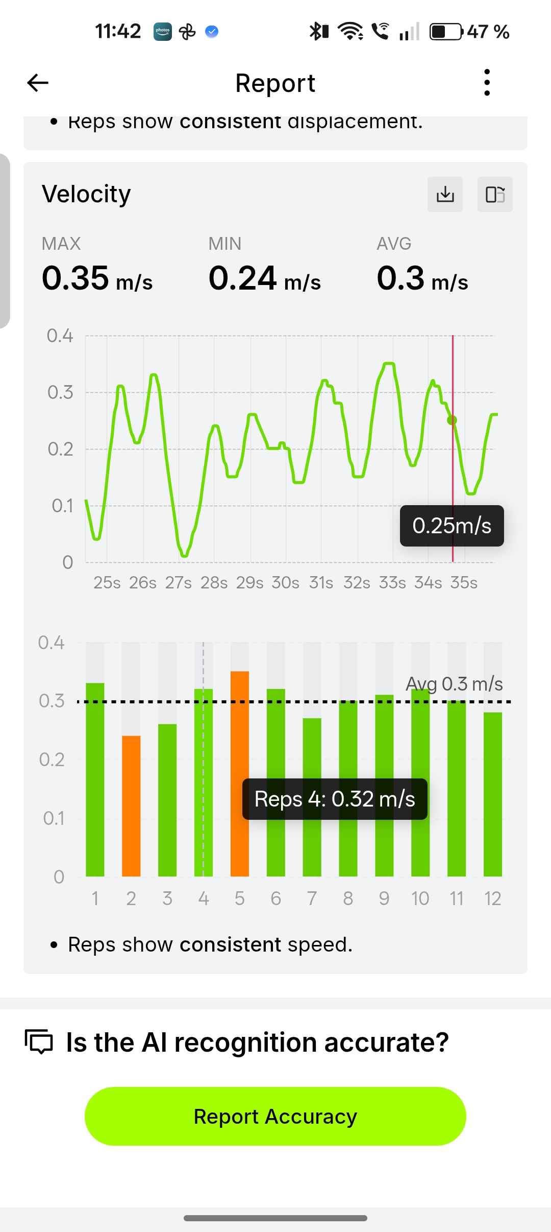 ATOM per-rep velocity
